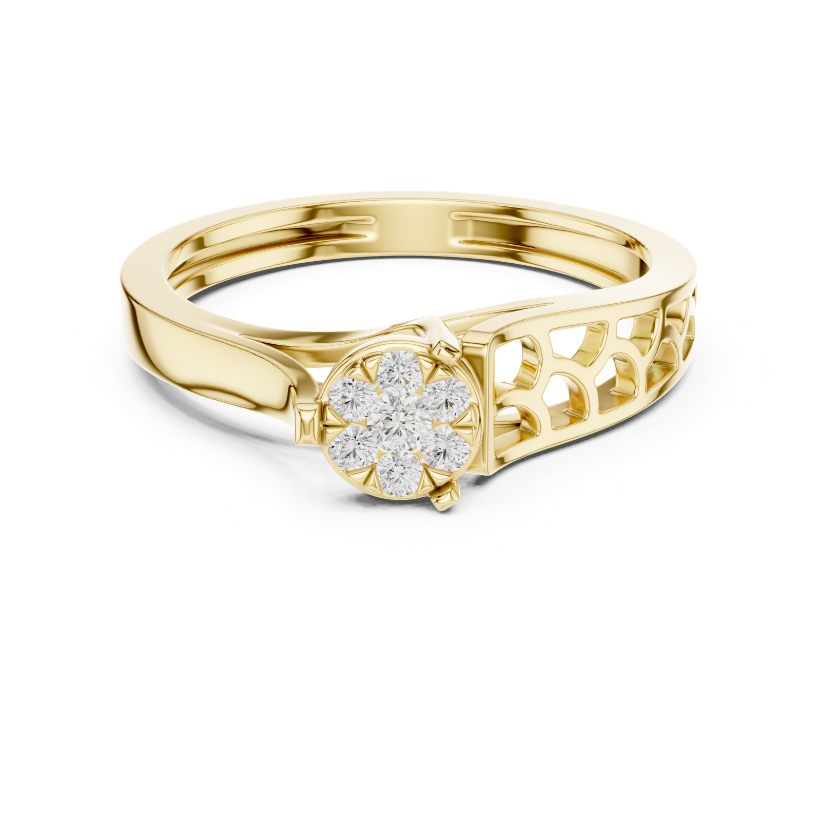 Gold Ring DDLR-824, Yellow Gold, view 4