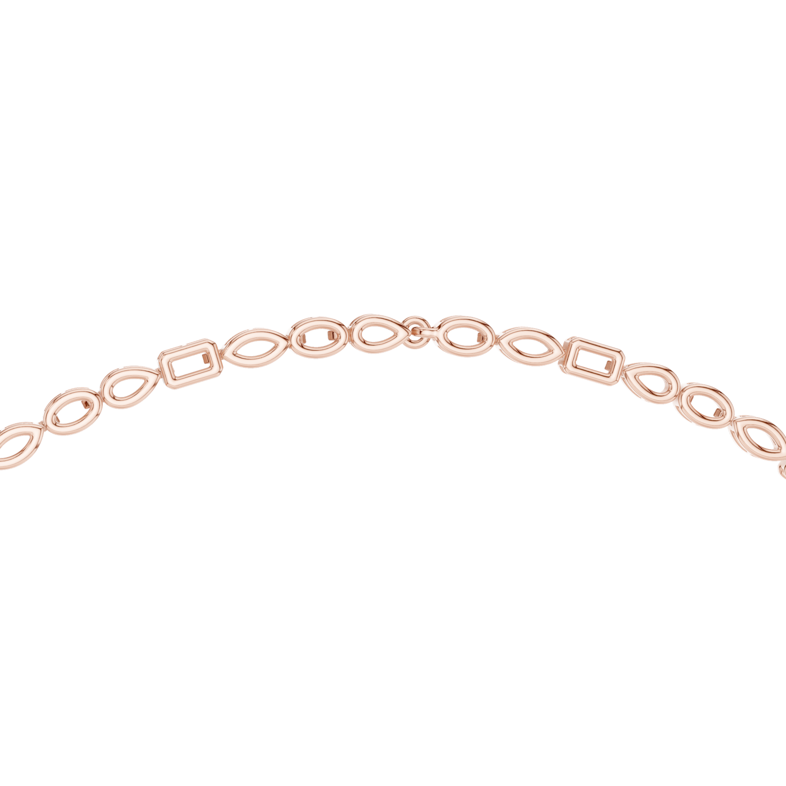 14K Solid Gold Lab Diamond Tennis Necklace, Rose Gold, view 4
