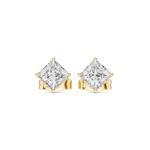 14K Solid Gold Lab Diamond Stud Earrings, Yellow Gold, view 4