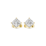 14K Solid Gold Lab Diamond Stud Earrings, Yellow Gold, view 4