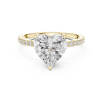 Gold Jewelry L36-16, Heart center stone, Yellow Gold, view 4