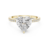 Gold Jewelry L36-16, Heart center stone, Yellow Gold, view 4
