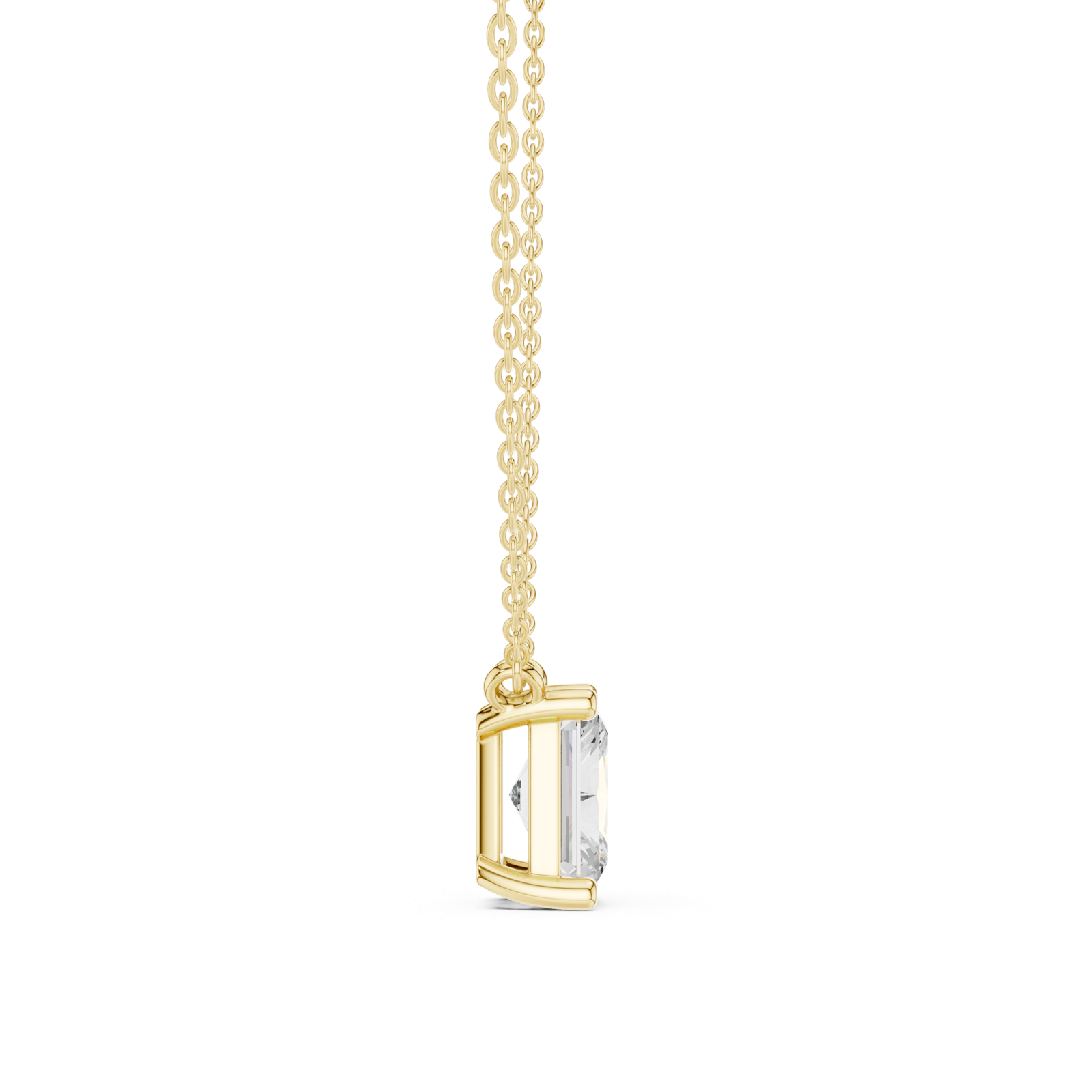 Gold Jewelry DDPO-001, Radiant center stone, Yellow Gold, view 3