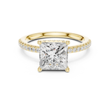 Gold Ring DDLR-177, Princess center stone, Yellow Gold, view 4