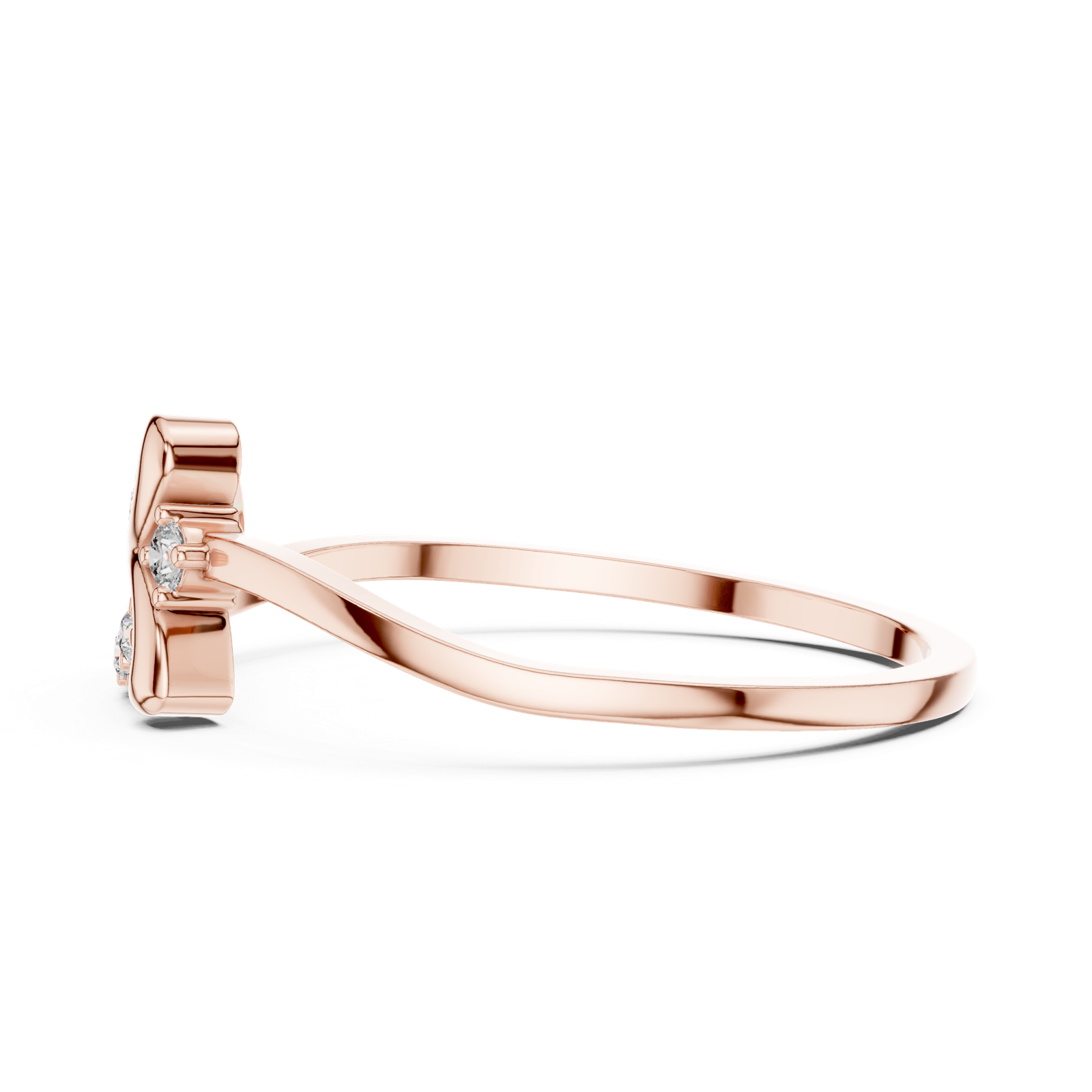 Gold Ring DR-6157, Rose Gold, view 3