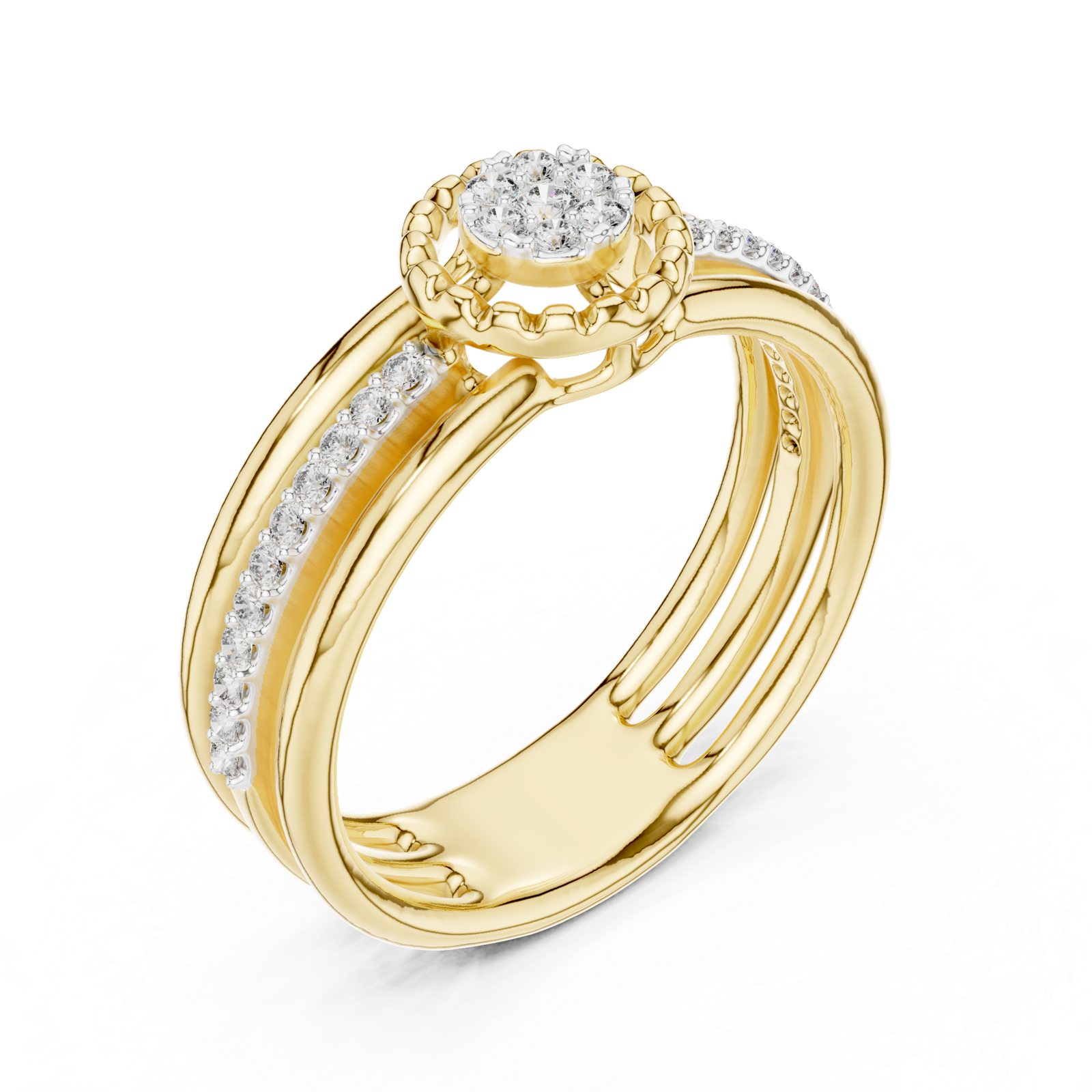 Gold Ring 12-10060@L, Yellow Gold, view 2