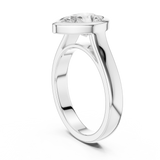 Gold Jewelry L36-3, Pear center stone, White Gold, view 1