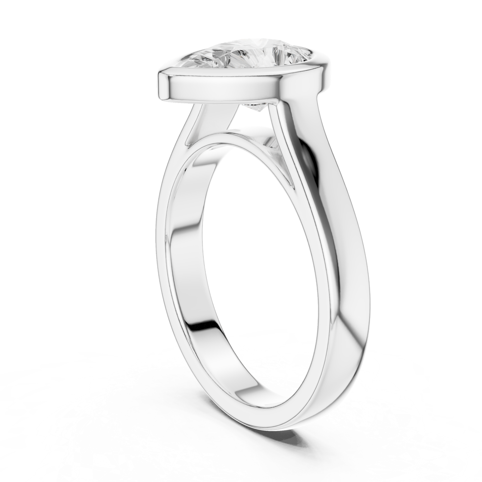 Gold Jewelry L36-3, Pear center stone, White Gold, view 1