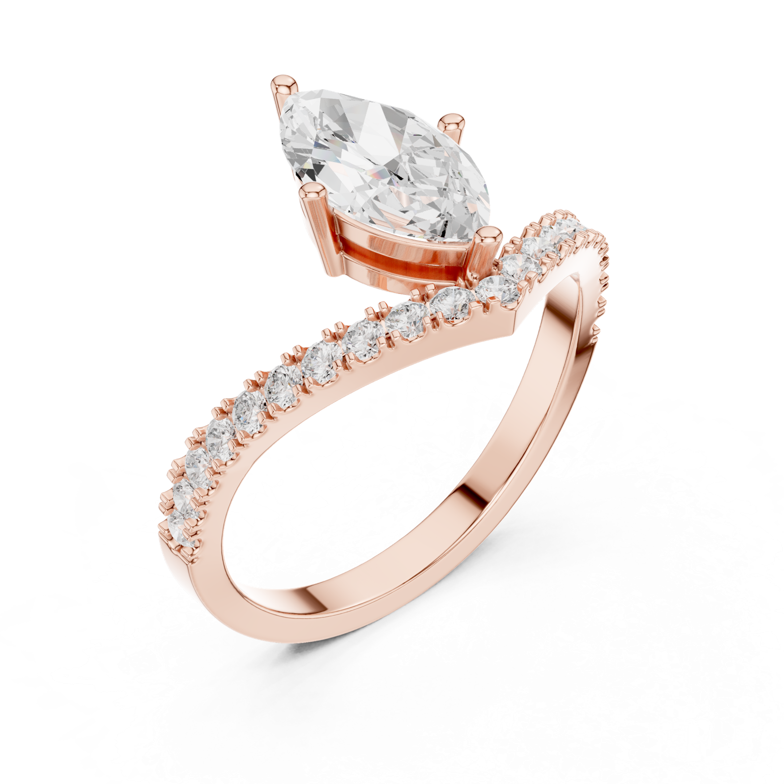 Gold Ring DDLR-1105, Rose Gold, view 2