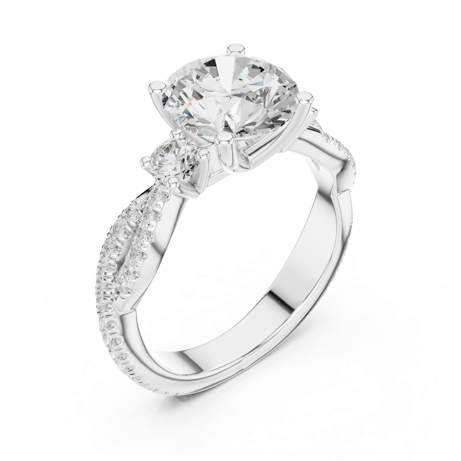 Gold Ring DDLR-1040, White Gold, view 2