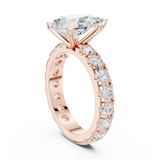 Gold Jewelry L35-63, Pear center stone, Rose Gold, view 1