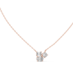 14K Solid Gold Lab Diamond Pendant Necklace, Rose Gold, view 1