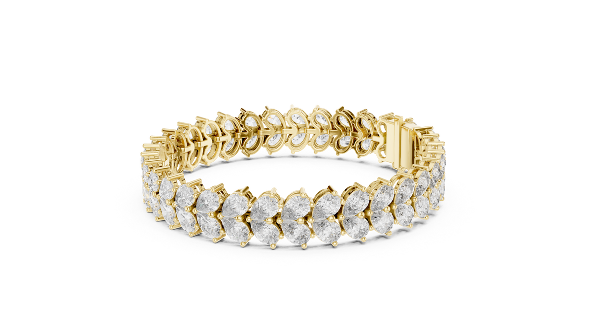 14K Solid Gold Lab Diamond Bracelet, Yellow Gold, view 1