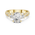 Gold Ring DDLR-281, Oval center stone, Yellow Gold, view 4