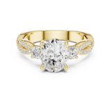Gold Ring DDLR-281, Oval center stone, Yellow Gold, view 4