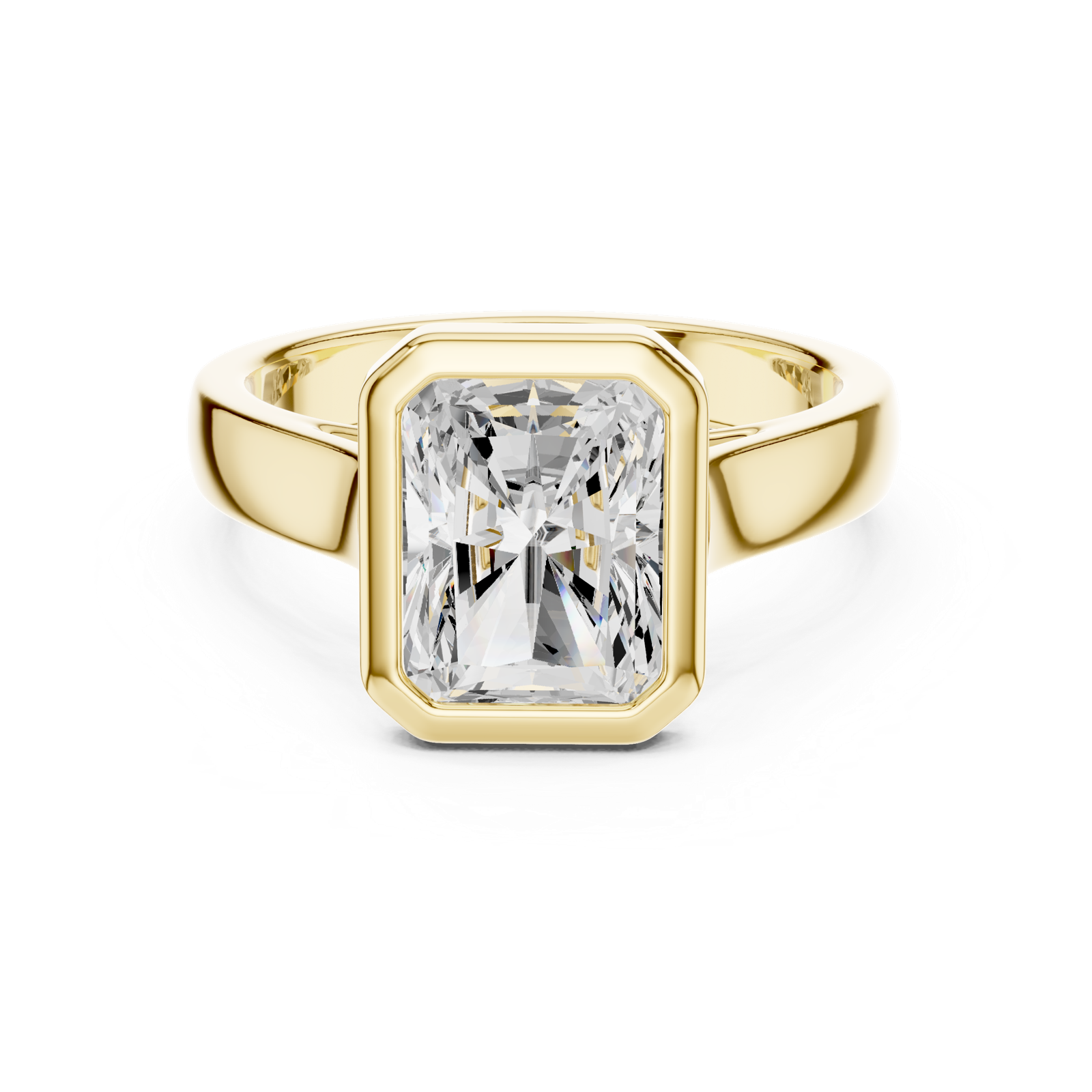 Gold Jewelry L36-3, Radiant center stone, Yellow Gold, view 4