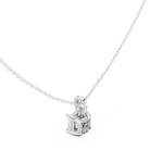 Gold Jewelry, Asscher center stone, White Gold, view 2