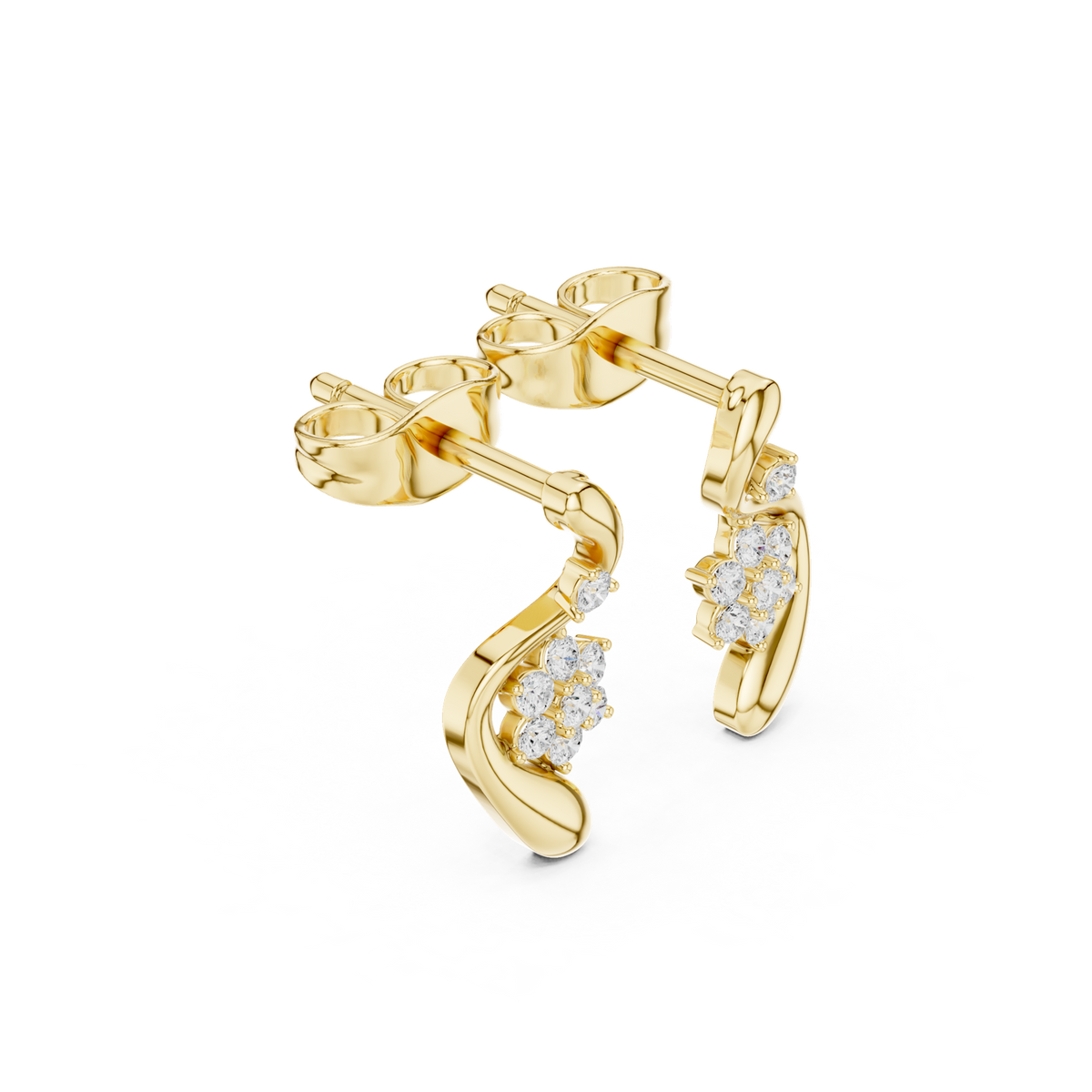 Gold Earrings SBER(11), Yellow Gold, view 1