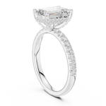 Gold Ring DDLR-161, Emerald center stone, White Gold, view 1