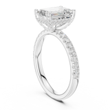 Gold Ring DDLR-161, Emerald center stone, White Gold, view 1
