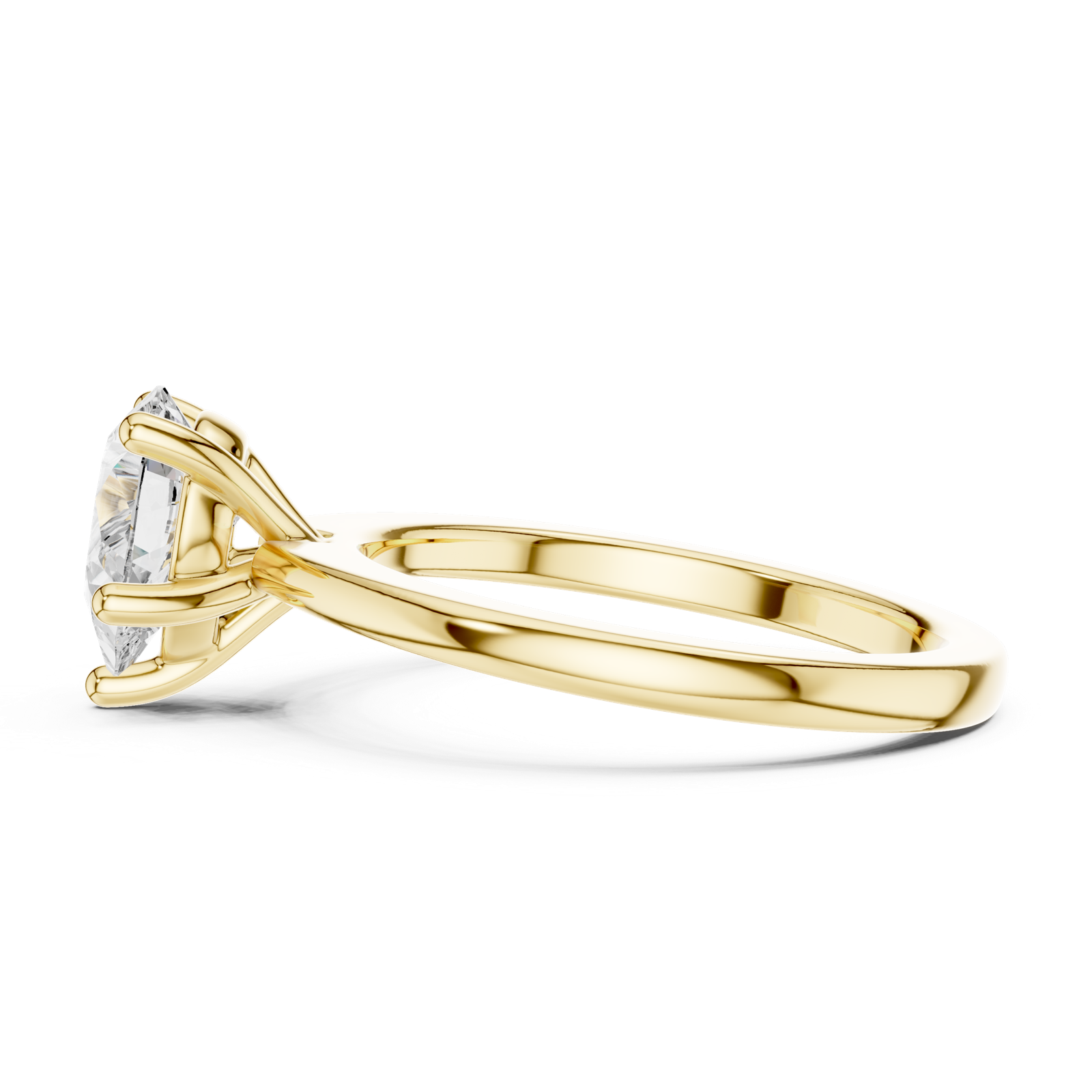 Gold Ring DDLR-032, Pear center stone, Yellow Gold, view 3