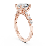 Gold Ring, Oval center stone, Rose Gold, view 1