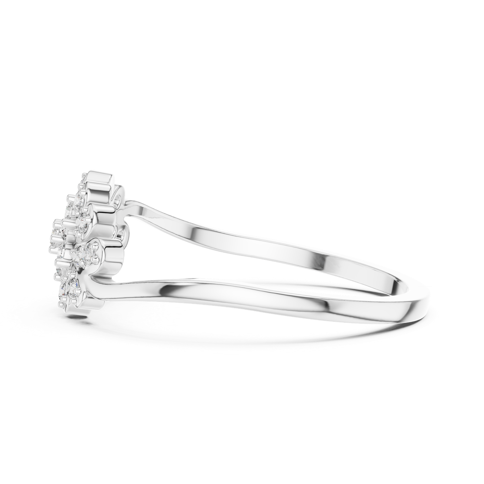 Gold Ring DR-6299, White Gold, view 3