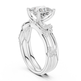 Gold Ring DDLR-299, Princess center stone, White Gold, view 1