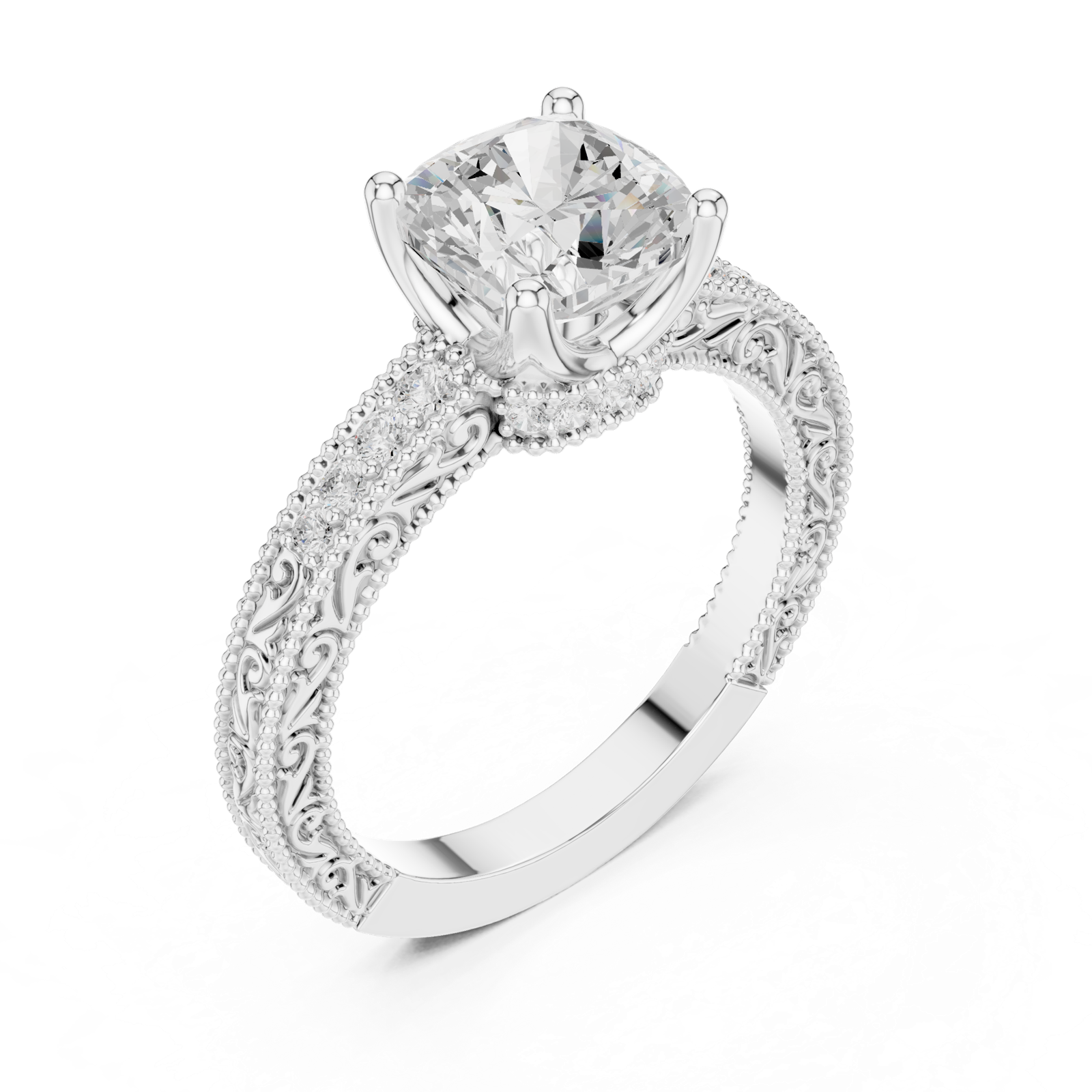 Gold Ring DDLR-977, White Gold, view 2