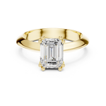 Gold Jewelry L36-8, Emerald center stone, Yellow Gold, view 4