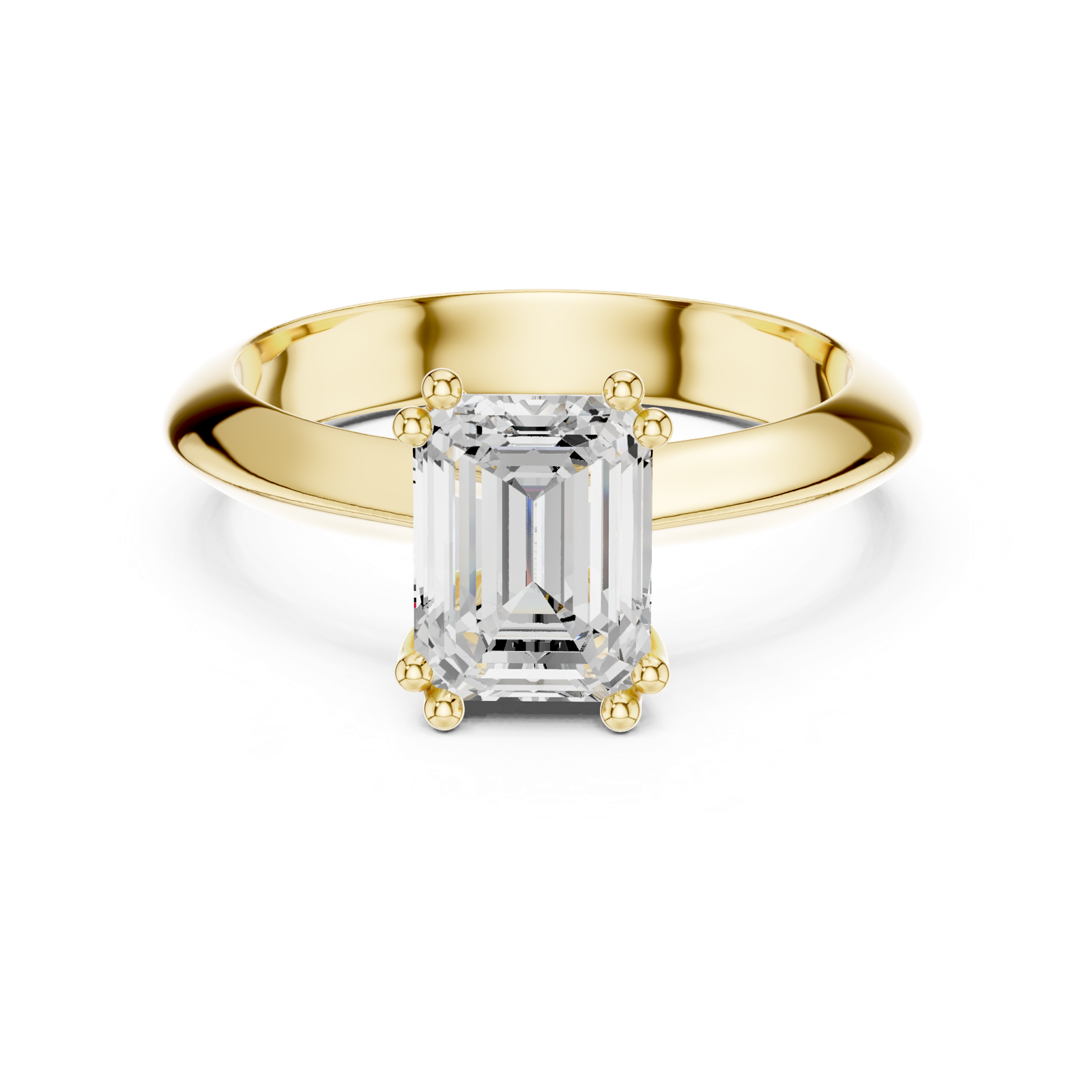 Gold Jewelry L36-8, Emerald center stone, Yellow Gold, view 4