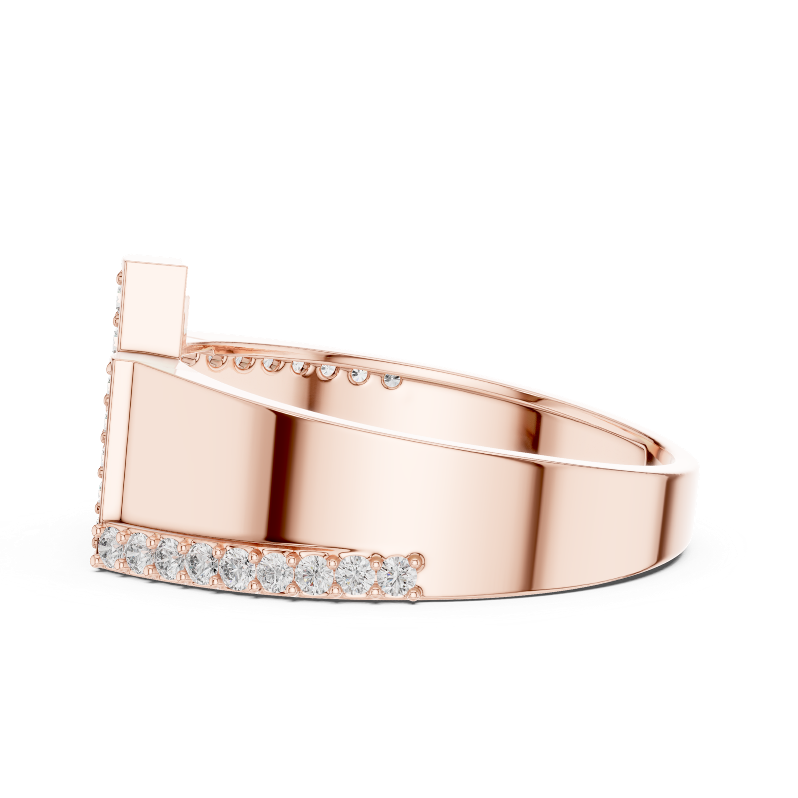 Gold Ring LR-01 (28), Rose Gold, view 3