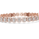 14K Solid Gold Lab Diamond Bracelet, Rose Gold, view 3