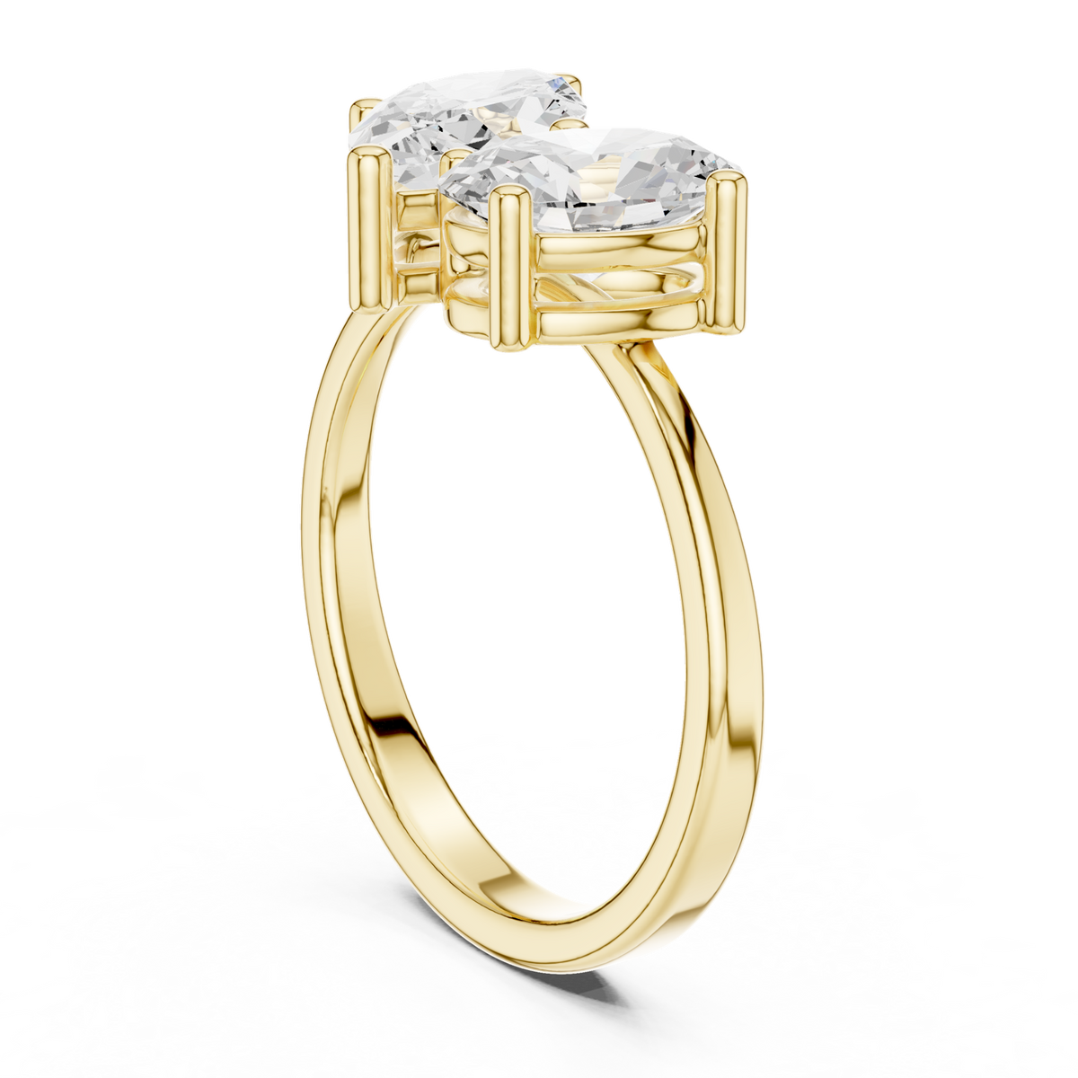 14K Solid Gold Lab Diamond Cluster Ring, Yellow Gold, view 1