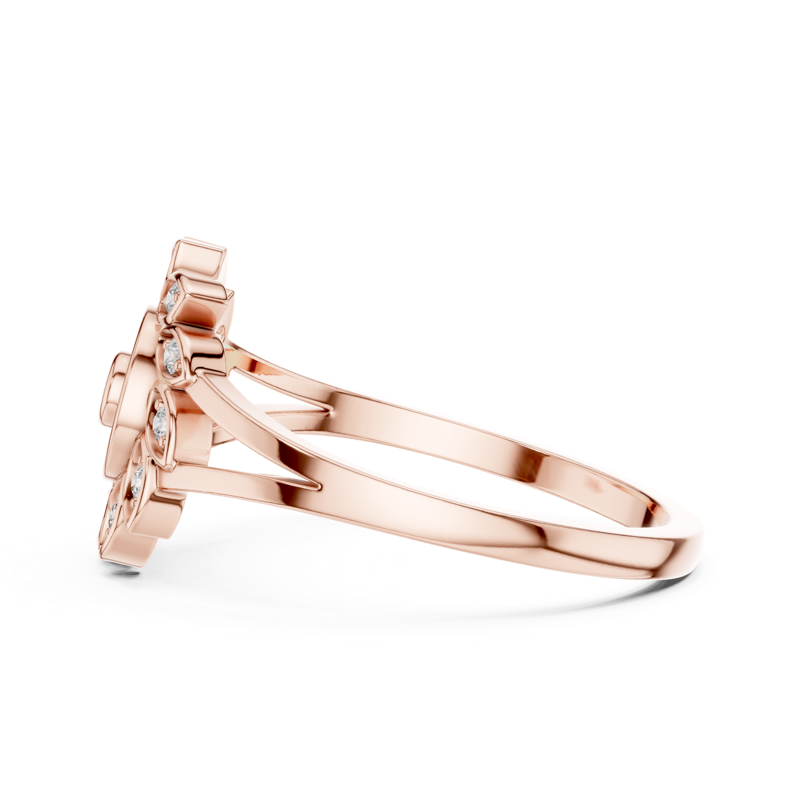 Gold Ring DR-6296, Rose Gold, view 3