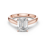 Gold Jewelry, Emerald center stone, Rose Gold