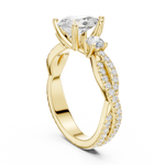 Gold Ring DDLR-281, Pear center stone, Yellow Gold, view 1