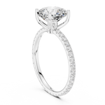 Gold Jewelry, Cushion center stone, White Gold, view 1