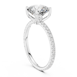 Gold Jewelry, Cushion center stone, White Gold, view 1