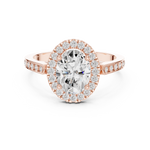 Gold Ring DDLR-349, Oval center stone, Rose Gold, view 4