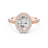 Gold Ring DDLR-349, Oval center stone, Rose Gold, view 4