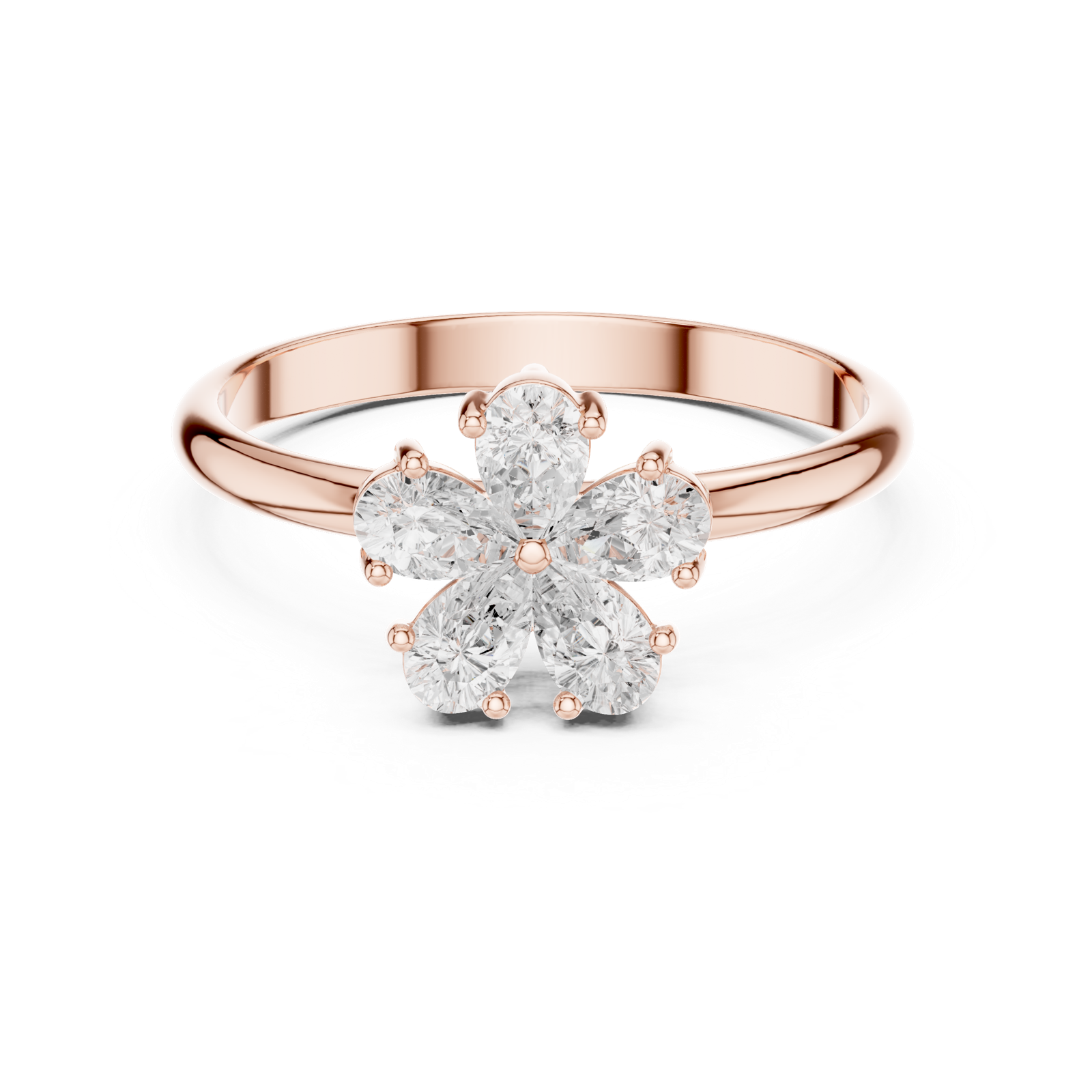 Gold Ring HLR-92, Rose Gold, view 4