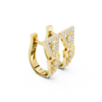 14K Solid Gold Lab Diamond Cluster Earrings, Yellow Gold, view 1