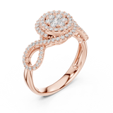 Gold Ring DDLR-757, Rose Gold, view 2