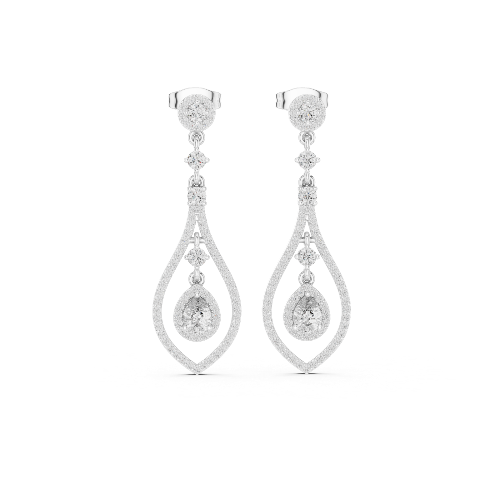Gold Earrings 3-10006E_115_M, White Gold