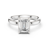 Gold Jewelry L36-10, Emerald center stone, White Gold