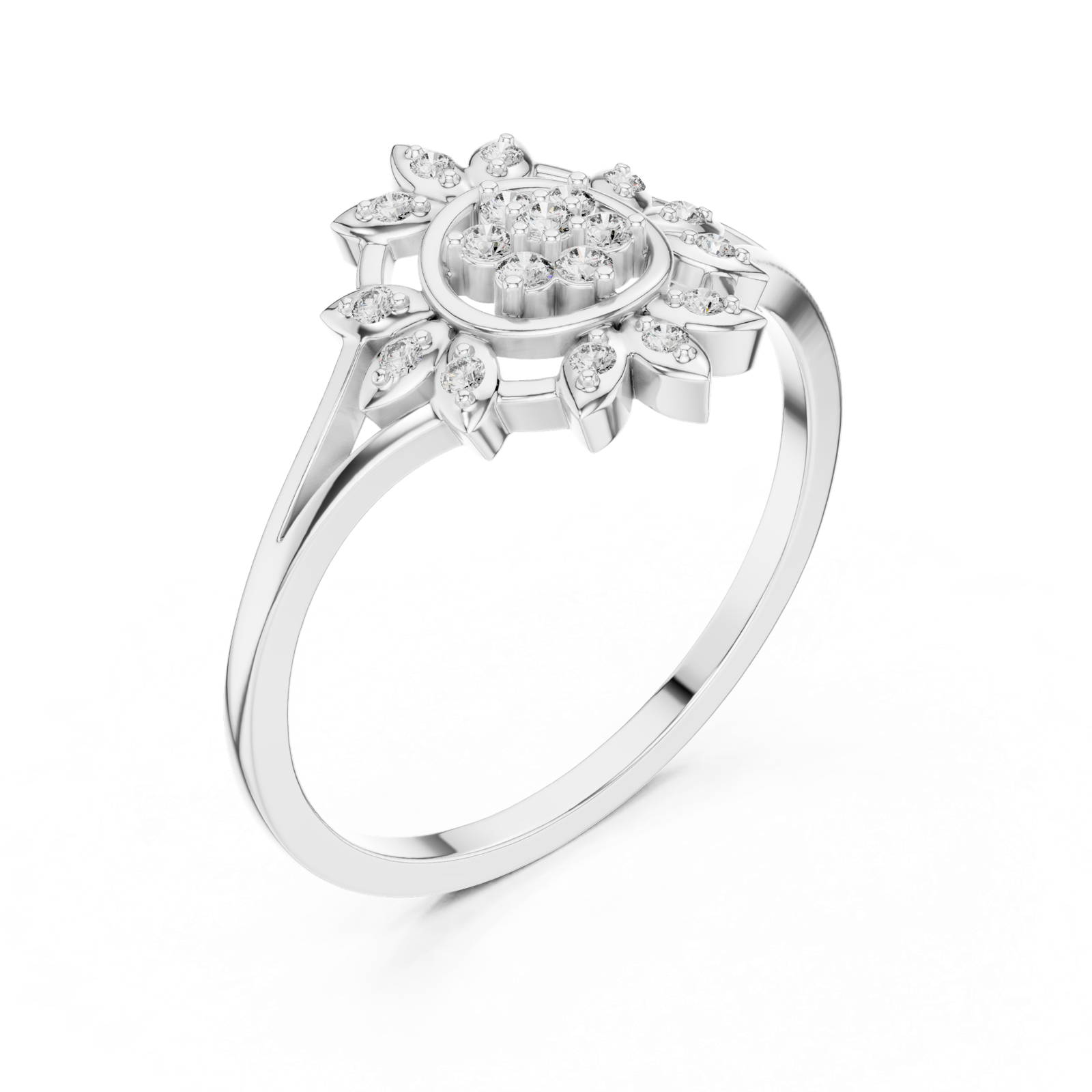 Gold Ring DR-6279, White Gold, view 2