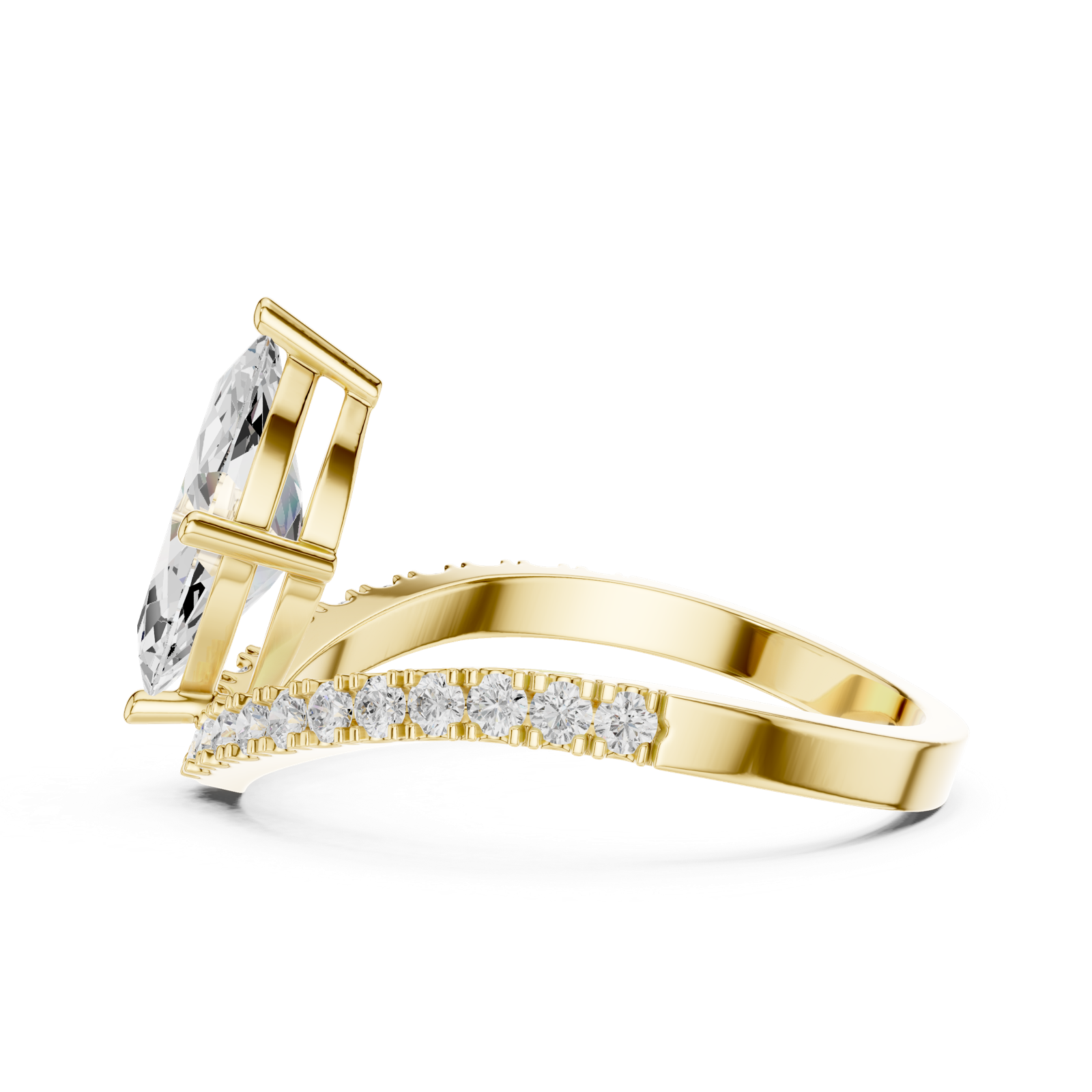 Gold Ring DDLR-1105, Yellow Gold, view 3