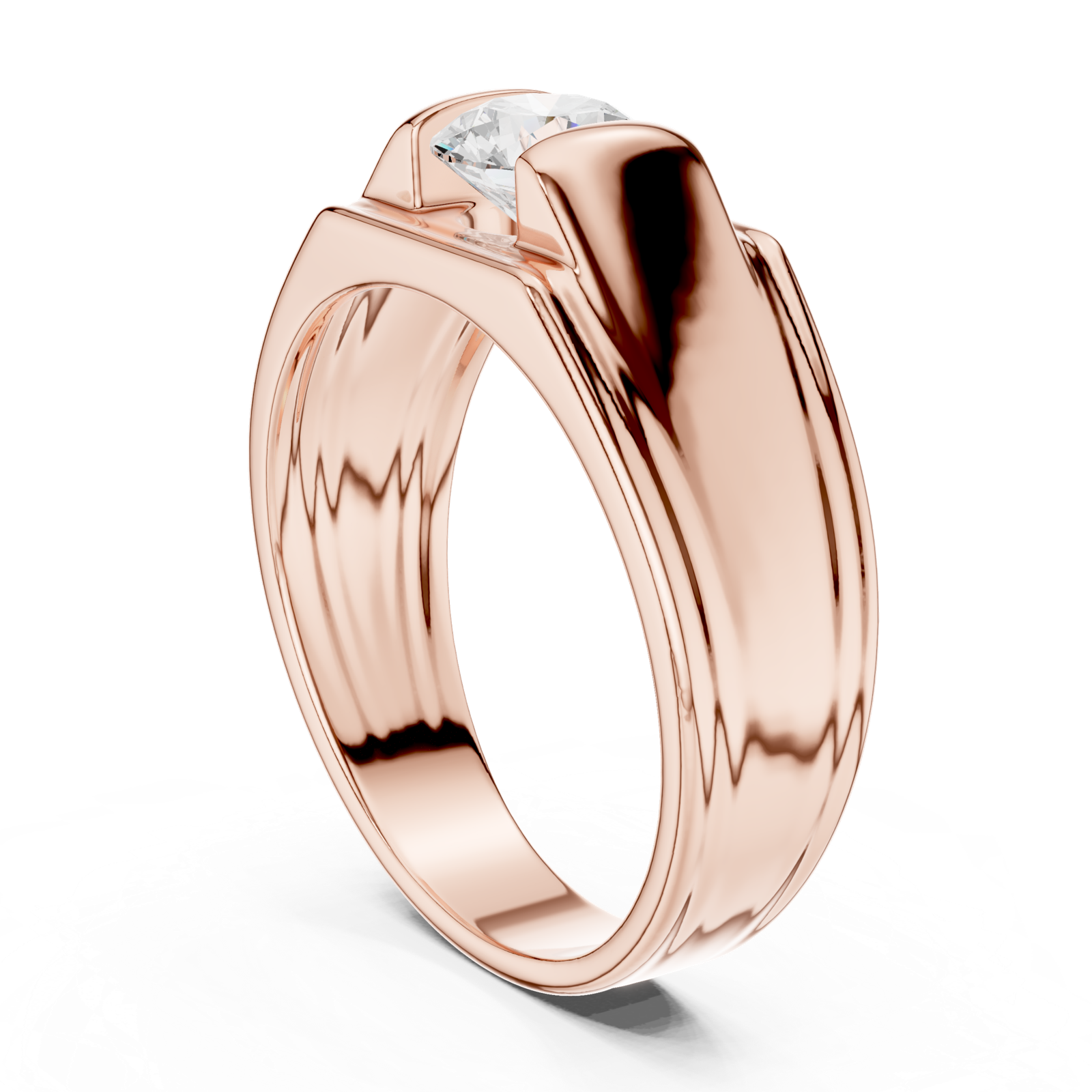 Gold Men's Ring GGR-0026, Rose Gold, view 1