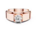 14K Solid Gold Lab Diamond Solitaire Ring, Rose Gold, view 4